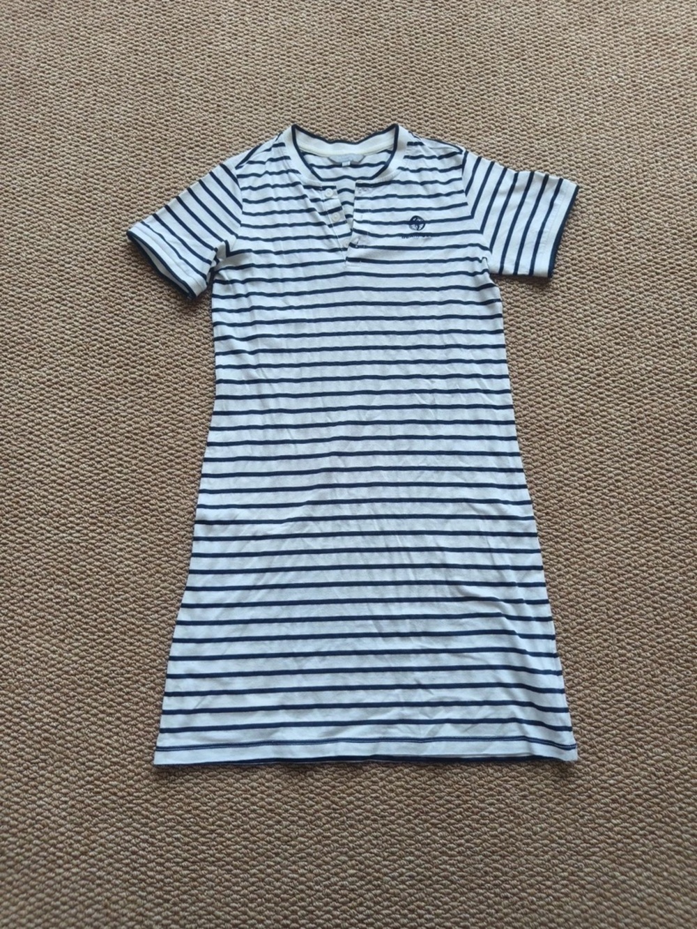 Striped Navy and White Short Sleeve Tee Dress